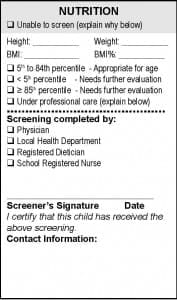 Form 3300 New Nutrition Screen